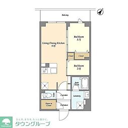 KDXRESIDENCE田園調布南 2LDKの間取図画像