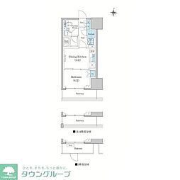 スタイリオ蒲田WEST 1DKの間取図画像