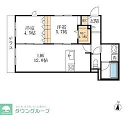 メゾン・ド・ファミーユ 2LDKの間取図画像