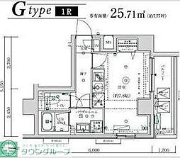 MAXIV武蔵新城TRE ワンルームの間取図画像