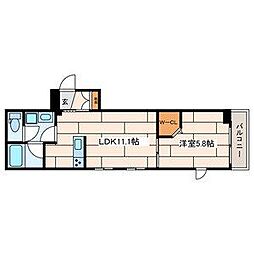 ペアパーク新城 1LDKの間取図画像