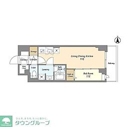 スタイリオフィット武蔵小杉II 1LDKの間取図画像