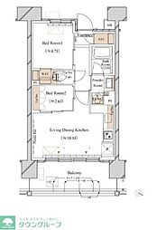 ブランシエスタ新丸子リバーフロント 2LDKの間取図画像