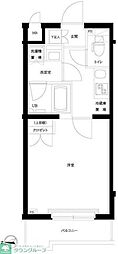 ルーブル武蔵中原弐番館 1Kの間取図画像