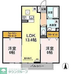 MAISONIRIS 2LDKの間取図画像