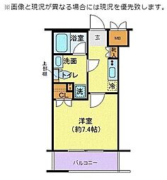 エクセリア溝ノ口 1Kの間取図画像