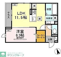 DPaina溝口 1LDKの間取図画像