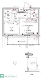 クレイシアIDZ横浜大倉山 1DKの間取図画像