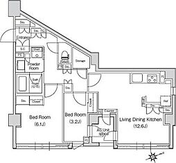 スタイリオ元住吉2 2LDKの間取図画像