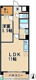 ヴェルエトアル2 1LDKの間取図画像