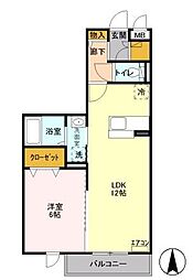 フォンテ 1LDKの間取図画像