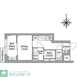 スタイリオフィット新丸子 2Kの間取図画像