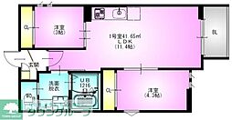 REGALEST新丸子 2LDKの間取図画像