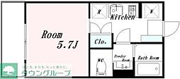ルーナクレシェンテ新丸子 ワンルームの間取図画像