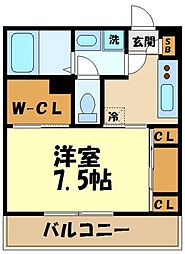 リブリ・アビタシオン 1Kの間取図画像