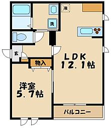 ヘーベルメゾン梶ヶ谷 1LDKの間取図画像