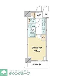 ドゥーエ新横浜 1Kの間取図画像