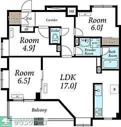 セントラルコート武蔵小杉 3LDKの間取図画像