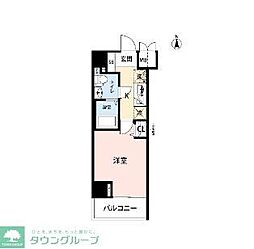 フェルクルール川崎 1Kの間取図画像
