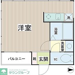 HOKIHAUS川崎 ワンルームの間取図画像