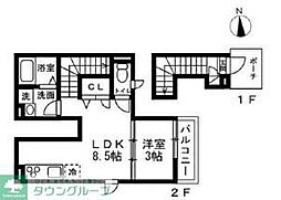 ForestIII西寺尾 1DKの間取図画像