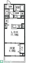 ルクス鹿沼台 1LDKの間取図画像