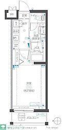 川崎市高津区千年マンション 1Kの間取図画像