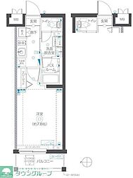 川崎市高津区千年マンション 1Kの間取図画像