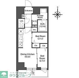 COMFORIALIV西蒲田 2DKの間取図画像