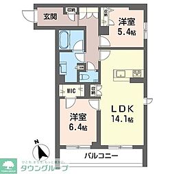 グランクロス サクラ 2LDKの間取図画像