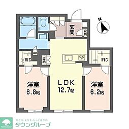 グランクロス サクラ 2LDKの間取図画像