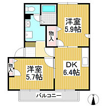 グランデュールかのうA棟  ｜ 長野県東御市和（賃貸アパート2DK・2階・42.80㎡） その2