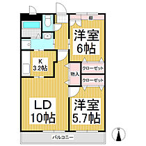 メゾンカーム  ｜ 長野県上田市上田原（賃貸アパート2LDK・2階・59.22㎡） その2