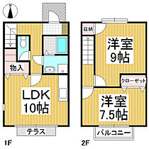 ブランシェ中村Ｂ  ｜ 長野県上田市上田原（賃貸テラスハウス2LDK・1階・66.25㎡） その2