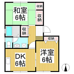 エヌケイパレス 2DKの間取図画像