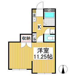 レジデンス国分 1Kの間取図画像