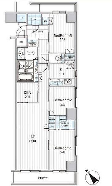 ビエラコート日本橋久松町 608｜東京都中央区日本橋久松町(賃貸マンション3LDK・6階・71.38㎡)の写真 その2