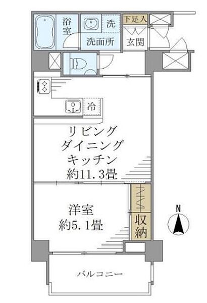 カナルグランデ 401｜東京都江東区木場１丁目(賃貸マンション1LDK・4階・43.13㎡)の写真 その2