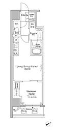 ザ・パークハビオ日本橋茅場町 1LDKの間取図画像