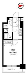 プレール・ドゥーク京橋 1Kの間取図画像
