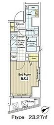 カスタリア銀座2 1Kの間取図画像