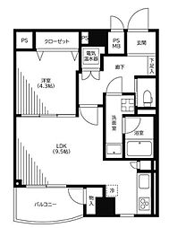 ローズハイツ日本橋浜町 1LDKの間取図画像