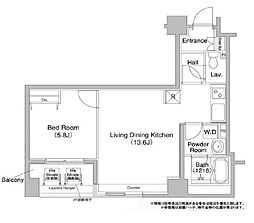 コンフォリア銀座EAST 1LDKの間取図画像