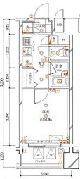 ガリシア銀座イースト 1Kの間取図画像