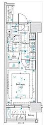 ザ・パークワンズ芝公園 1Kの間取図画像