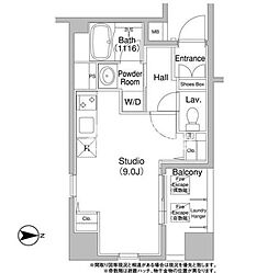 コンフォリア銀座EAST ワンルームの間取図画像