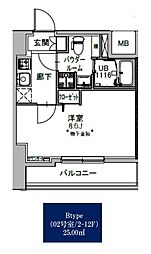 S-RESIDENCE八丁堀una 1Kの間取図画像