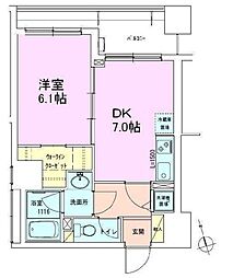 銀座レジデンス参番館 1DKの間取図画像
