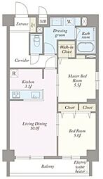 築地MKハウス 2LDKの間取図画像