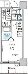 PARKAxis築地 ワンルームの間取図画像